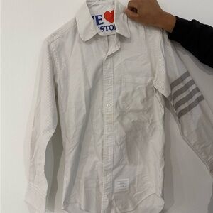 Thom Browne Gray Striped Button Down Shirt